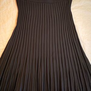 Adiva Black A-Line Pleated Skirt